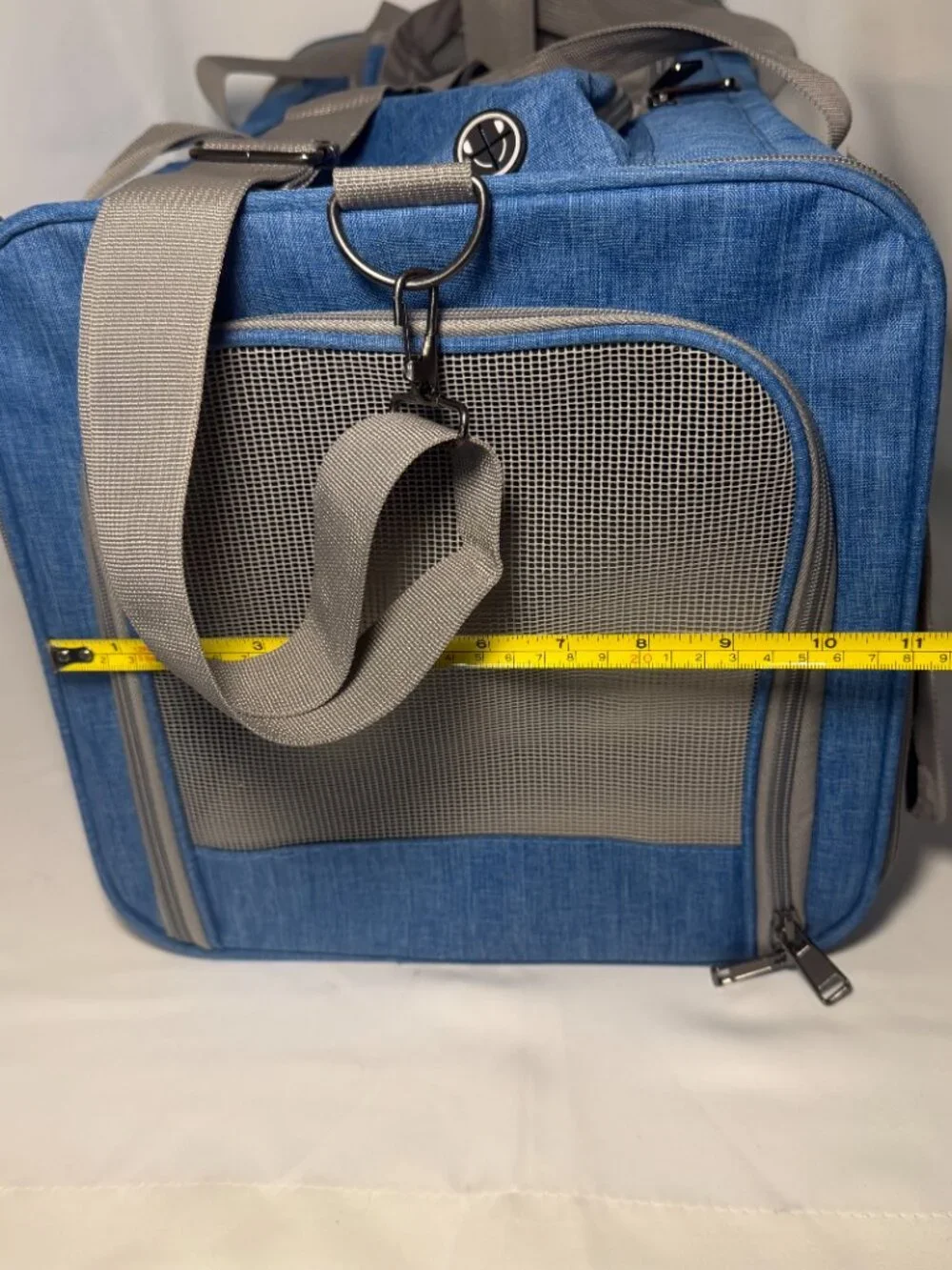Soft Pet Carrier Tote Bag Blue 18x12x11 Dog Cat Travel Crate Carry Sherpa EUC